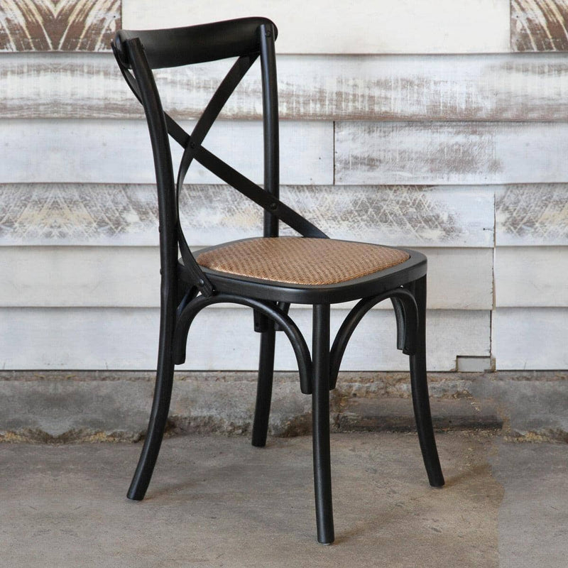 CORALE CROSS BACK DINING CHAIR WOODEN BACK