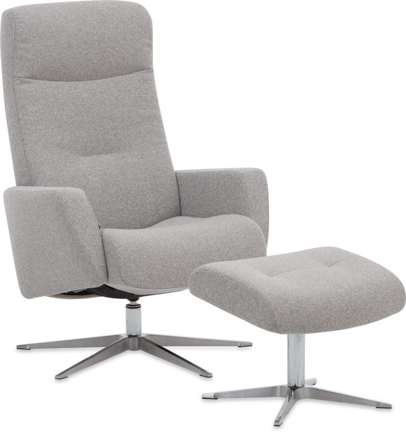 SPACE 2100 CHAIR AND OTTOMAN METAL