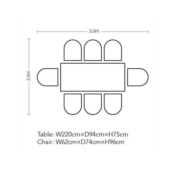 ALFRESO 9 PCE TABLE + CHAIRS SET
